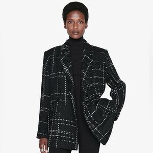 Like New Anine Bing Kaia Blazer in Black Plaid Large $450